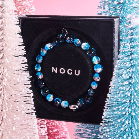 Eclipse bleue | Argent sterling 925 | Bracelet en verre lunaire